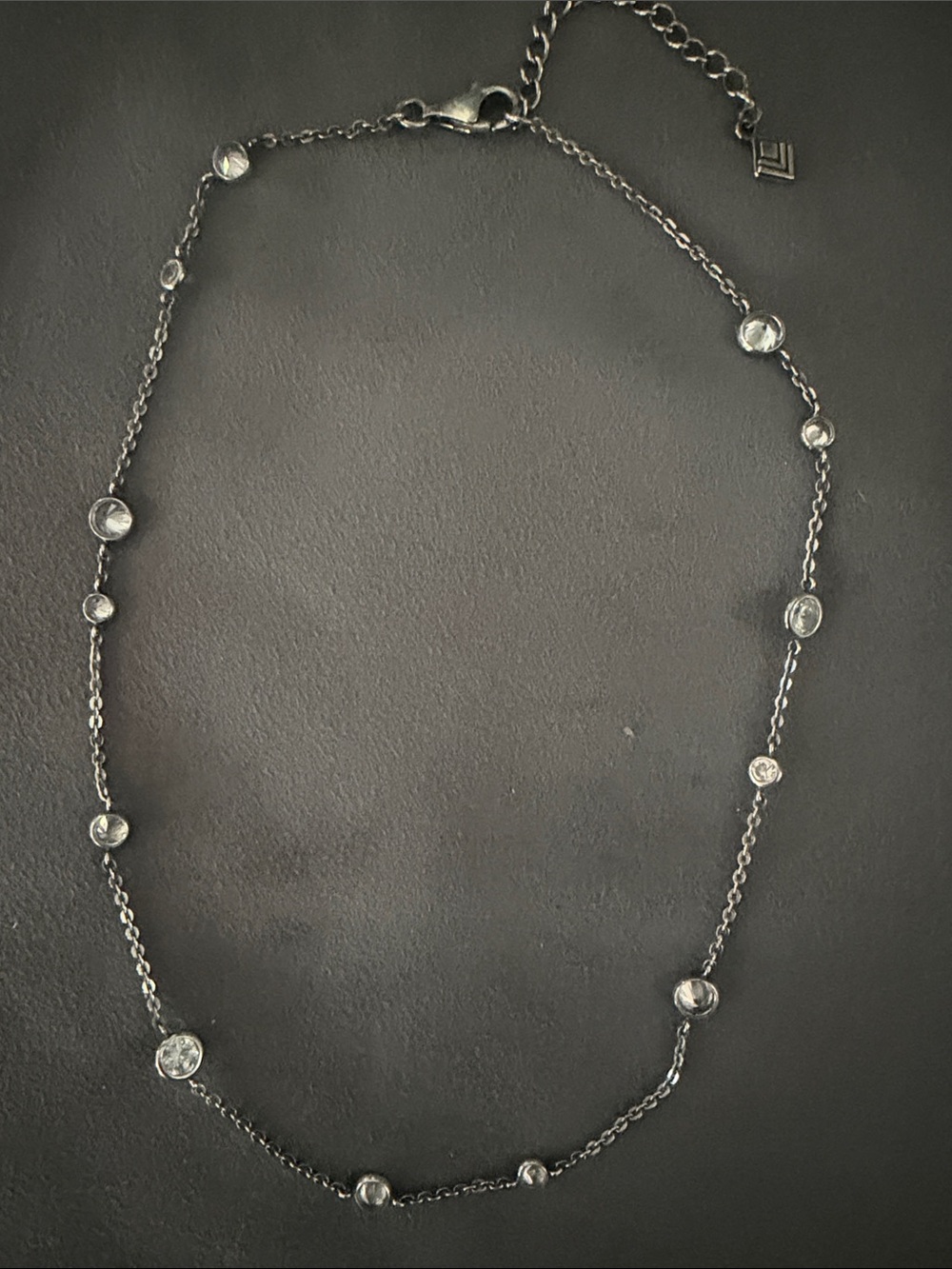 Silpada Silver Crystal Station Necklace